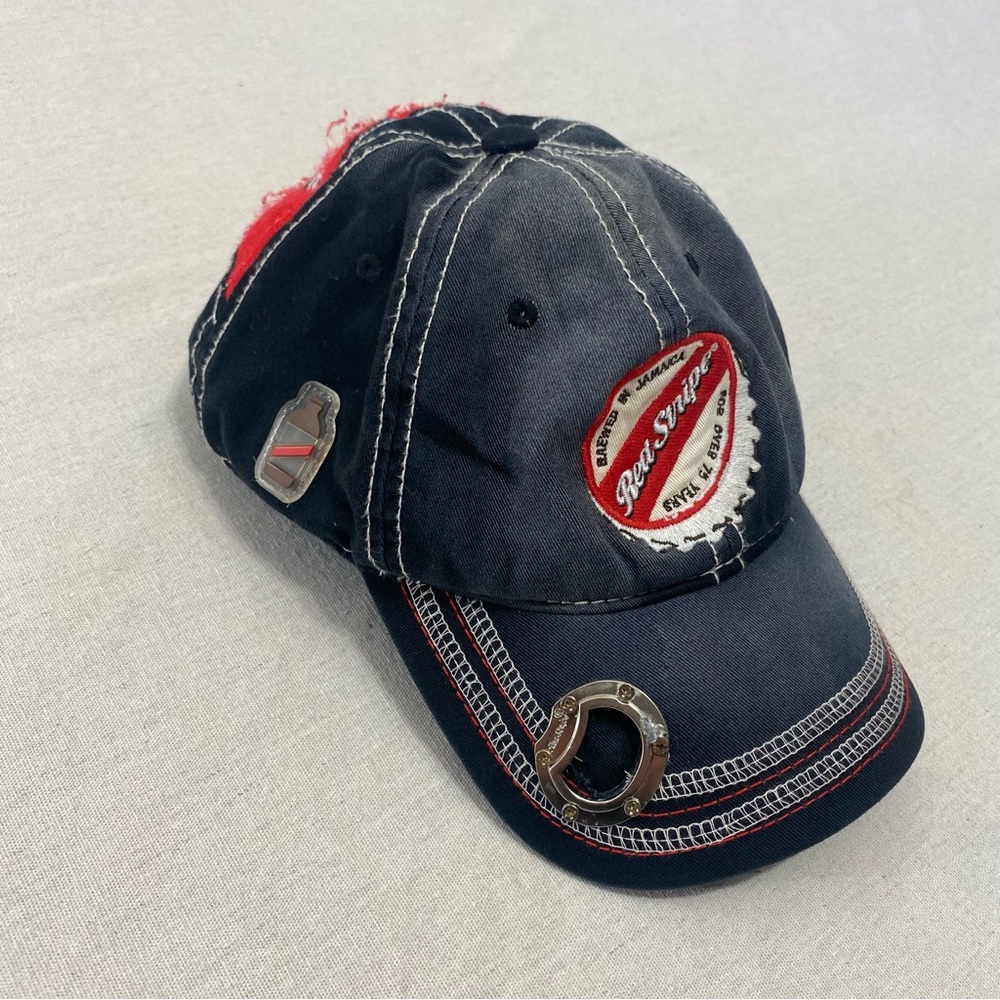 Red Stripe Jamaica Bottle Opener Baseball Cap Hat Strap Back